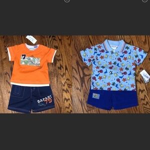 Boys matching shirt and short sets